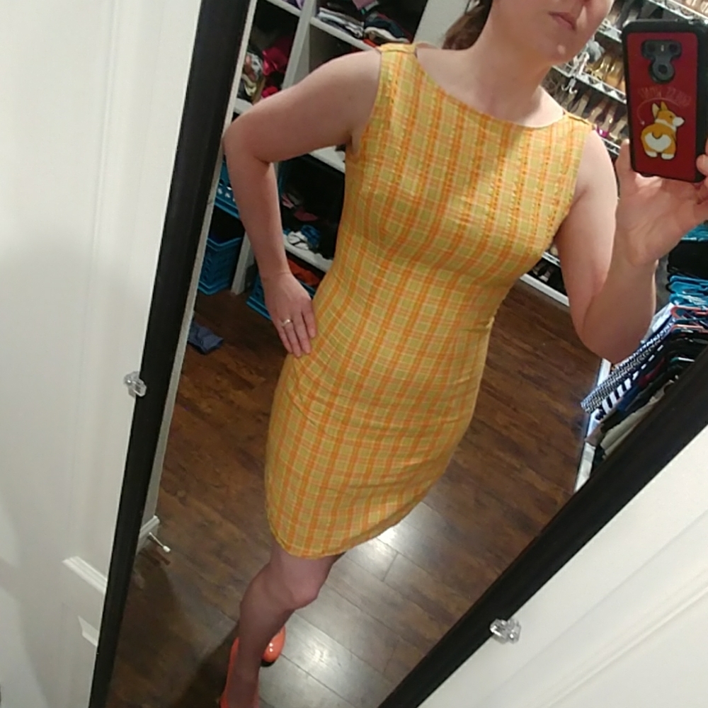 Handmade gingham sheath dress